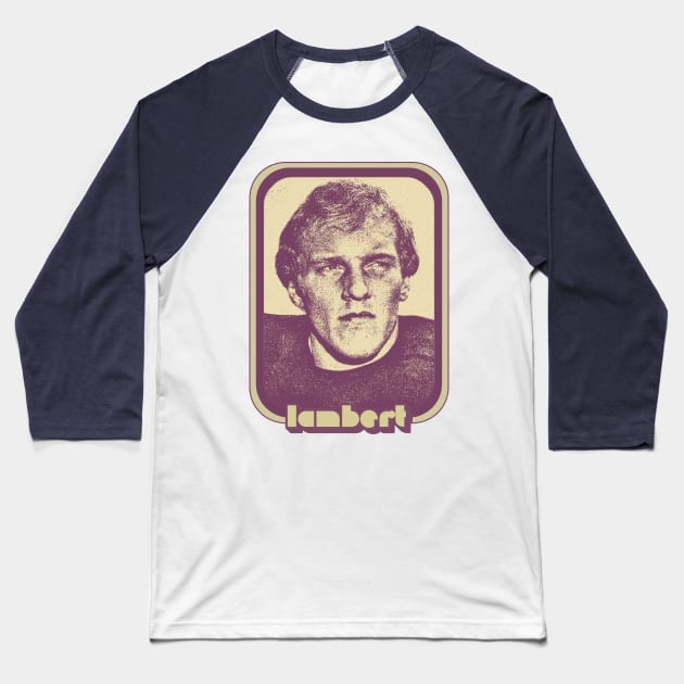 Jack Lambert // Retro Style Football Fan Gift Design Baseball T-Shirt by DankFutura